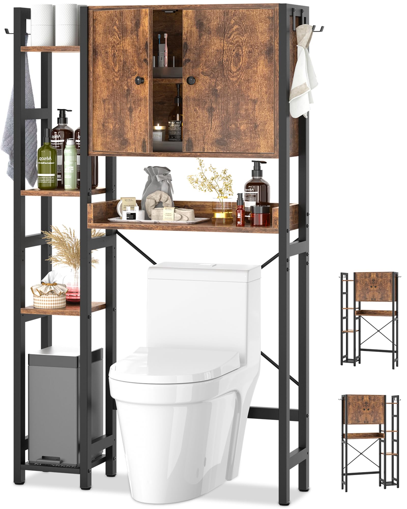 Amazon.com: Over The Toilet Storage Cabinet with Doors - 7 Tier